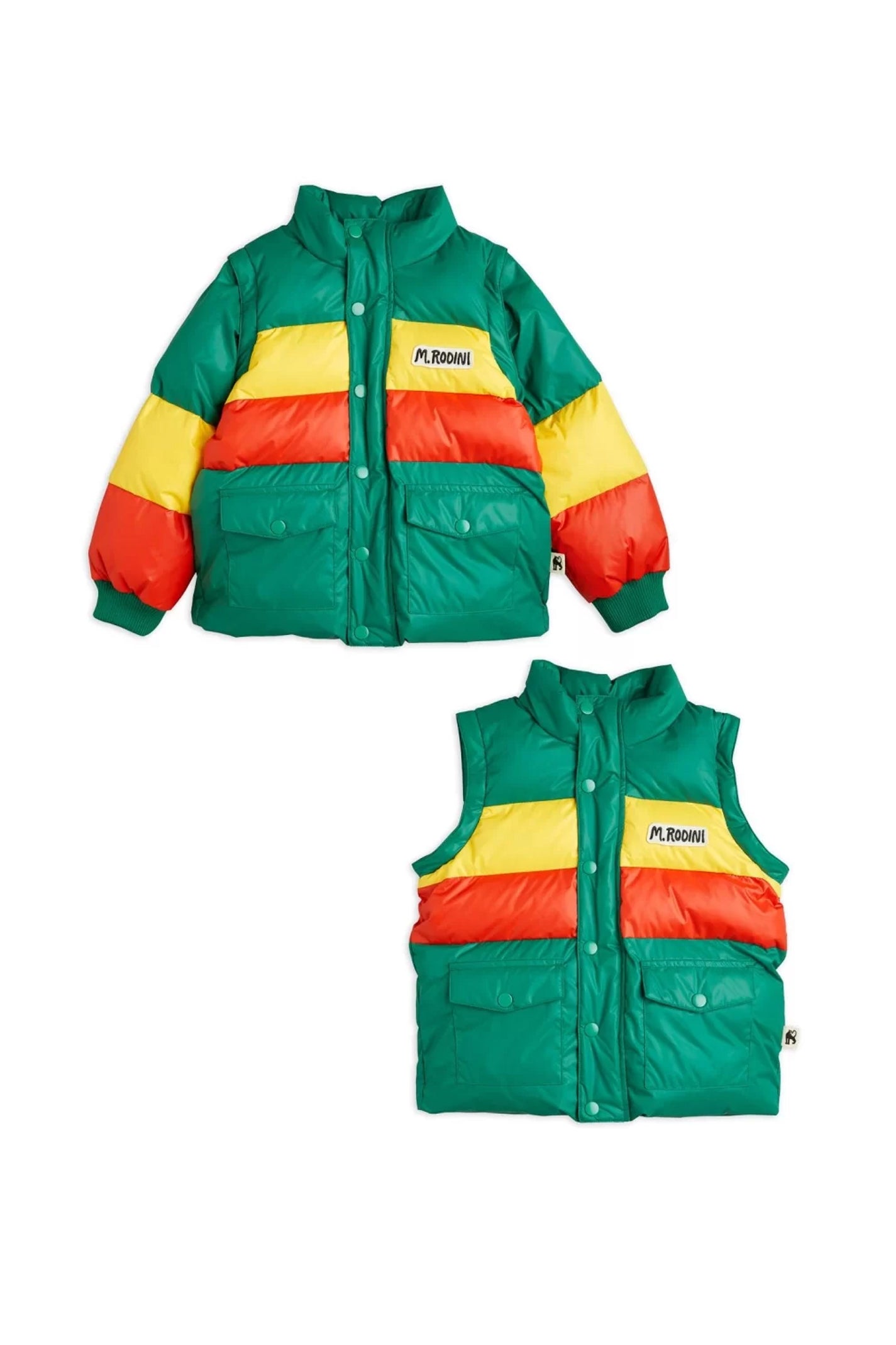 CAZADORA ESTILO RETRO MINI RODINI ZIP SLEEVE PUFFER