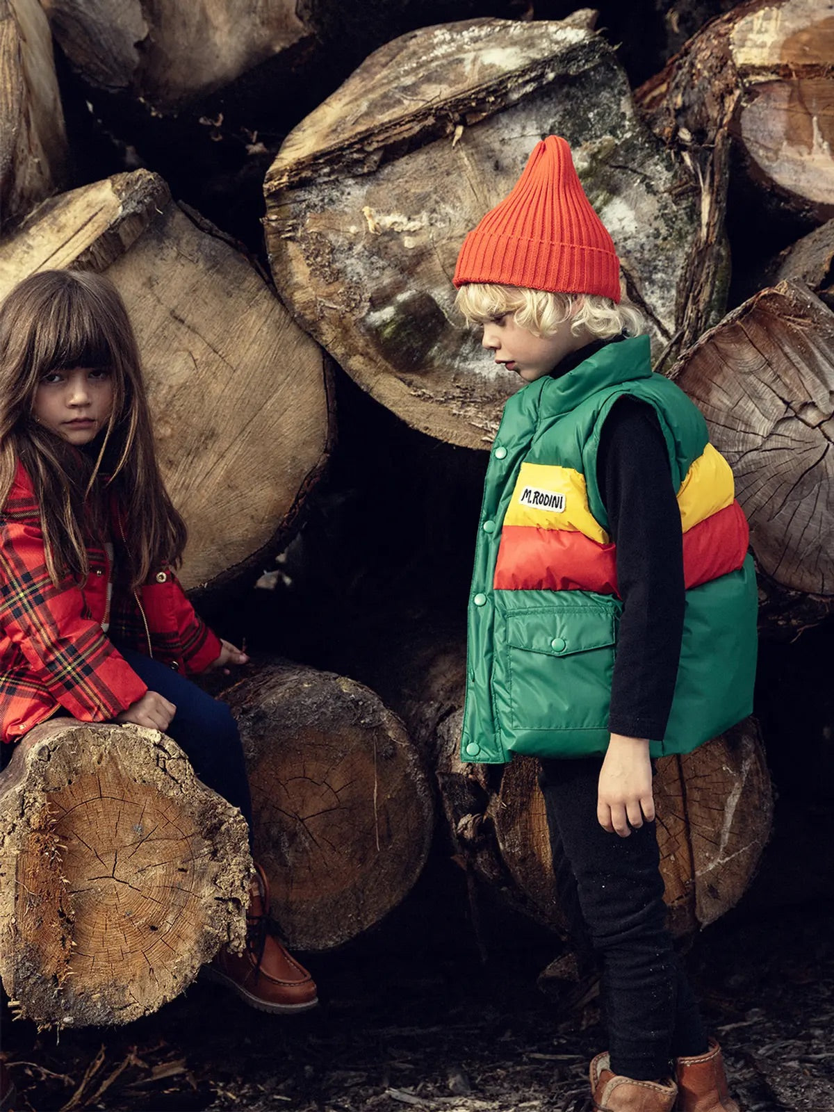 CAZADORA ESTILO RETRO MINI RODINI ZIP SLEEVE PUFFER